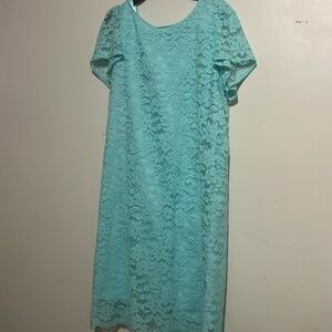 Mommy and Me Lace Shift Dress- Aqua